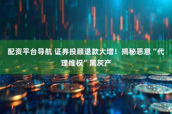 配资平台导航 证券投顾退款大增！揭秘恶意“代理维权”黑灰产